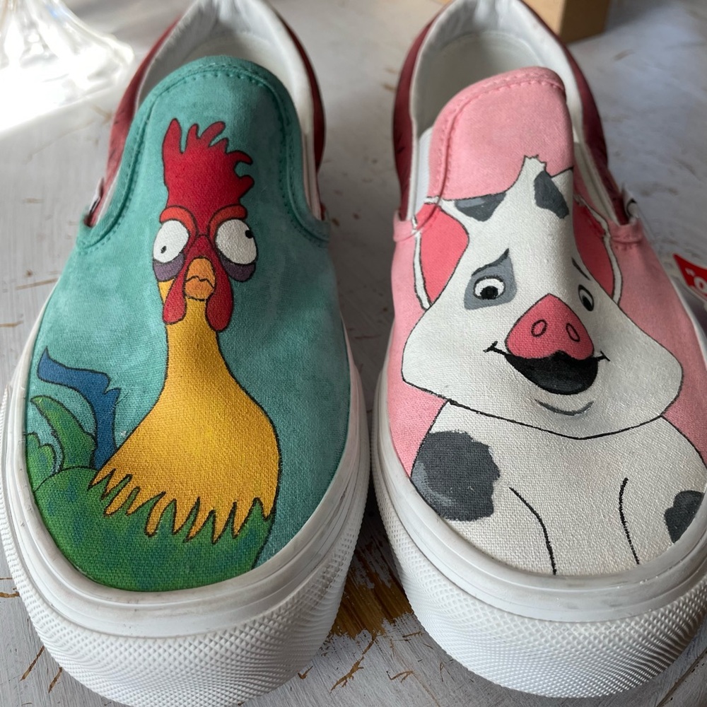 Hand painted Moana Slip-On Vans